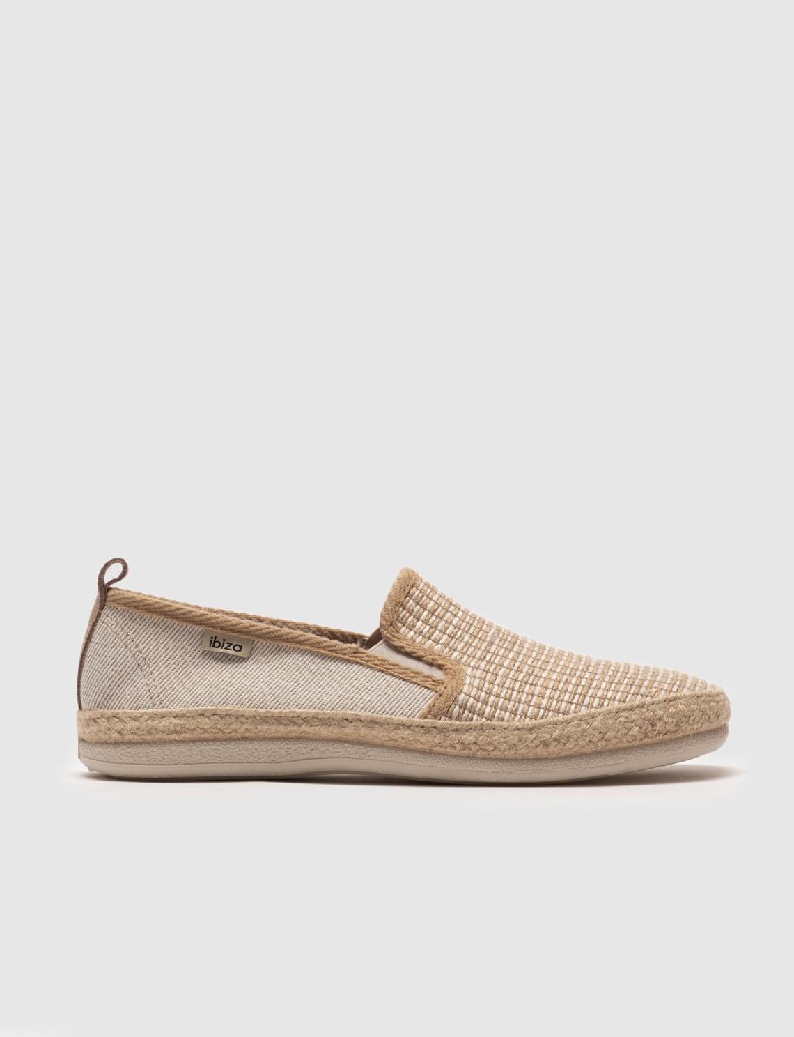 Beige Men's Casual Shoes with Woven Details