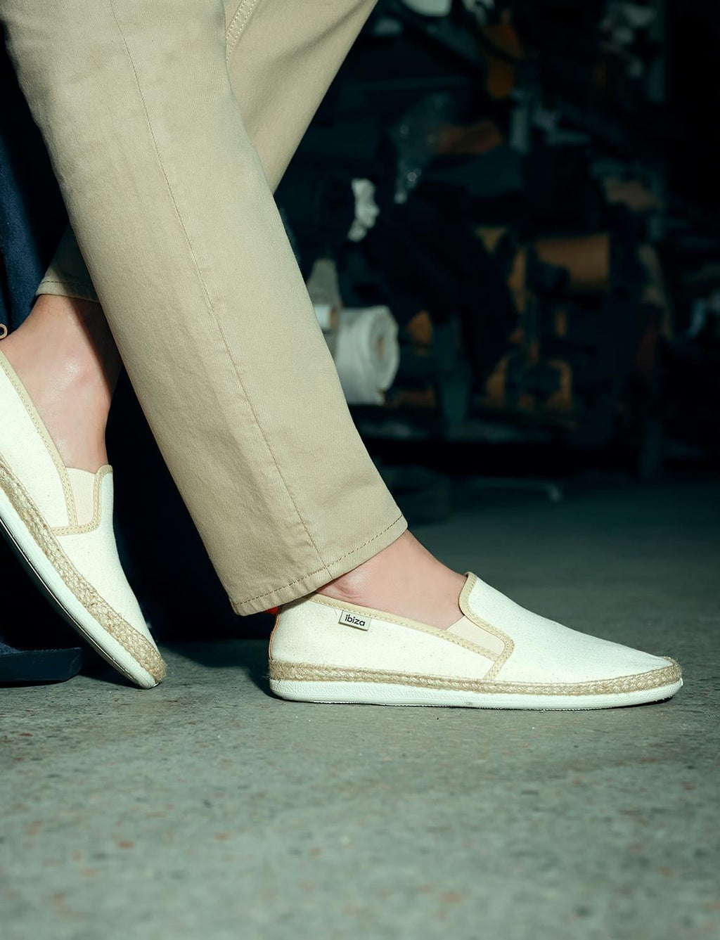 Beige Men's Espadrilles with Woven Details