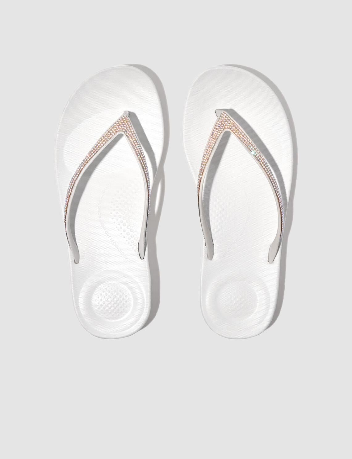 Fitflop IQUSHION SPARKLE R08 White Women's Flip-Flops