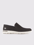 Black Men's Casual Shoes with White Sole