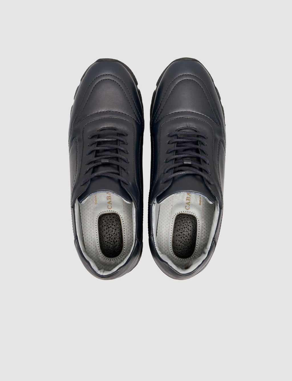 100% Genuine Leather Navy Blue Lace-up Men's Casual Shoes