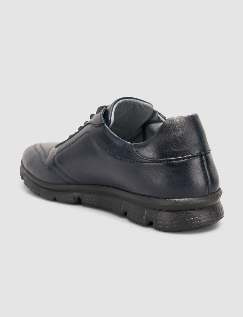 100% Genuine Leather Navy Blue Lace-up Men's Casual Shoes
