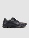 100% Genuine Leather Navy Blue Lace-up Men's Casual Shoes