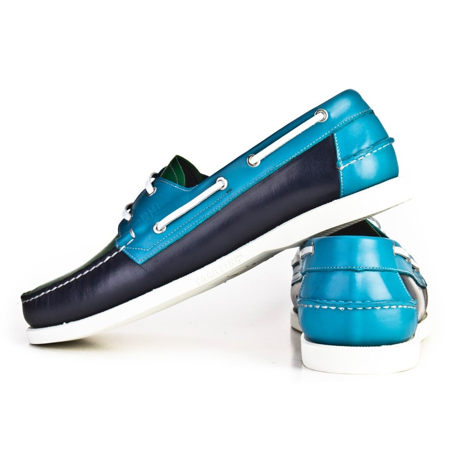 Genuine Leather Navy Blue Men's Shoes