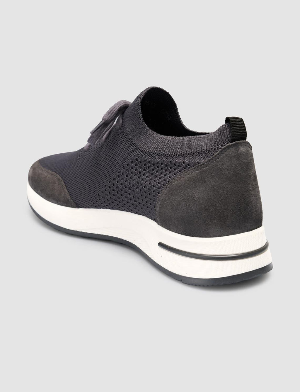 Grey Knitted Lace-up Men's Athletic Shoes