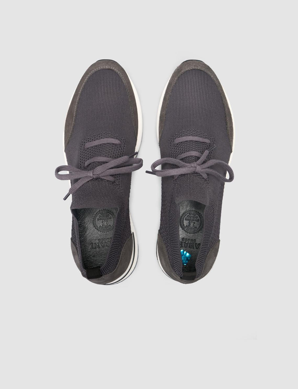 Grey Knitted Lace-up Men's Athletic Shoes