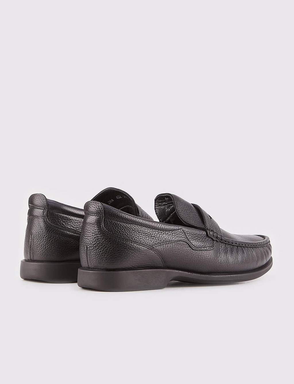 Men's Genuine Leather Rubber Sole Black Fur Lined Casual Shoes