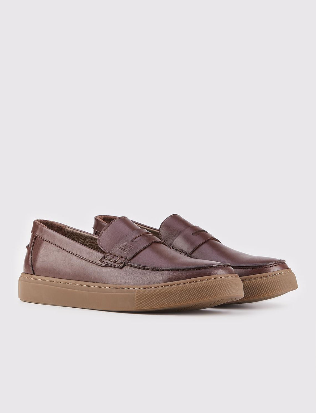 Men's Genuine Leather Winter Brown Loafer Shoes