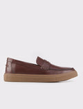 Men's Genuine Leather Winter Brown Loafer Shoes