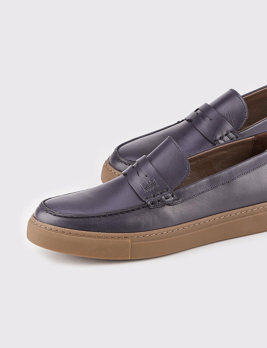 Men's Genuine Leather Navy Blue Loafer Shoes