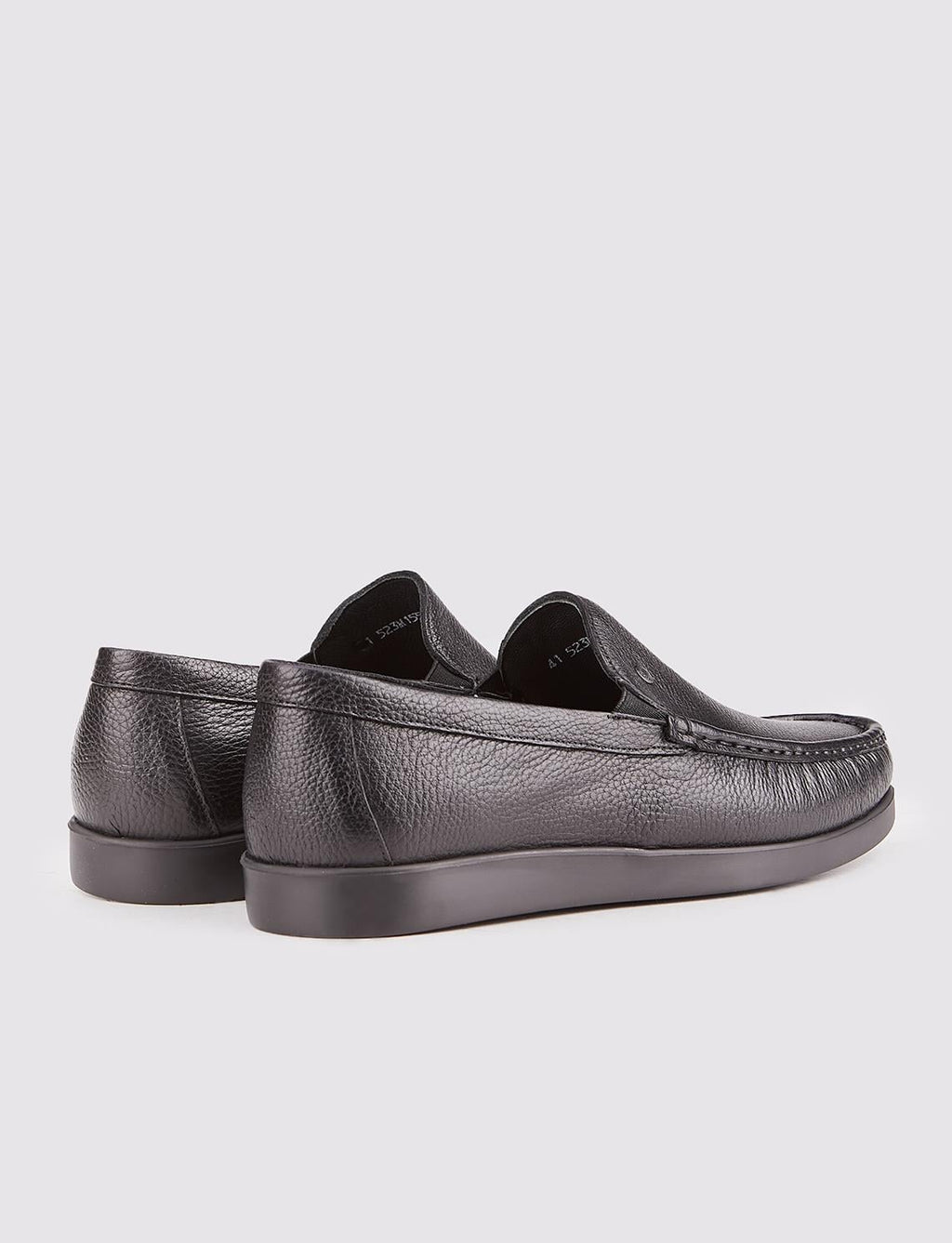 Men's Genuine Leather Light Rubber Sole Black Casual Shoes