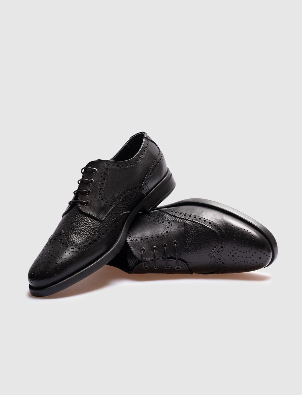 Men's Genuine Leather Black Lace-up Casual Shoes