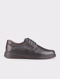 Men's Genuine Leather Black Casual Lace-up Shoes