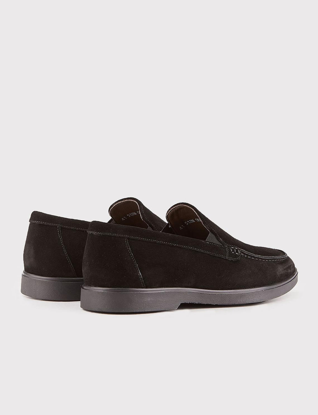 Men's Suede Genuine Leather Light Rubber Sole Black Casual Shoes