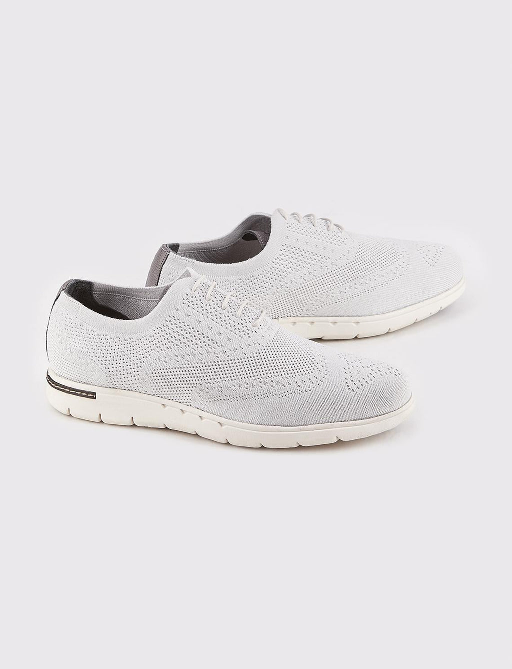 Men's Knitted Grey Lace-up Casual Shoes