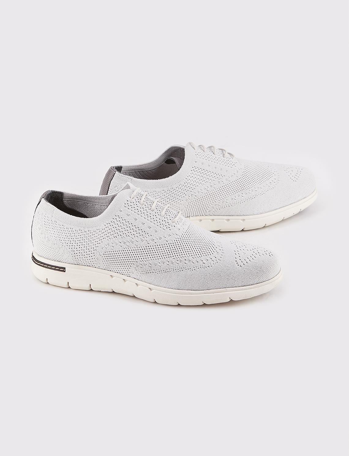 Men's Knitted Grey Lace-up Casual Shoes
