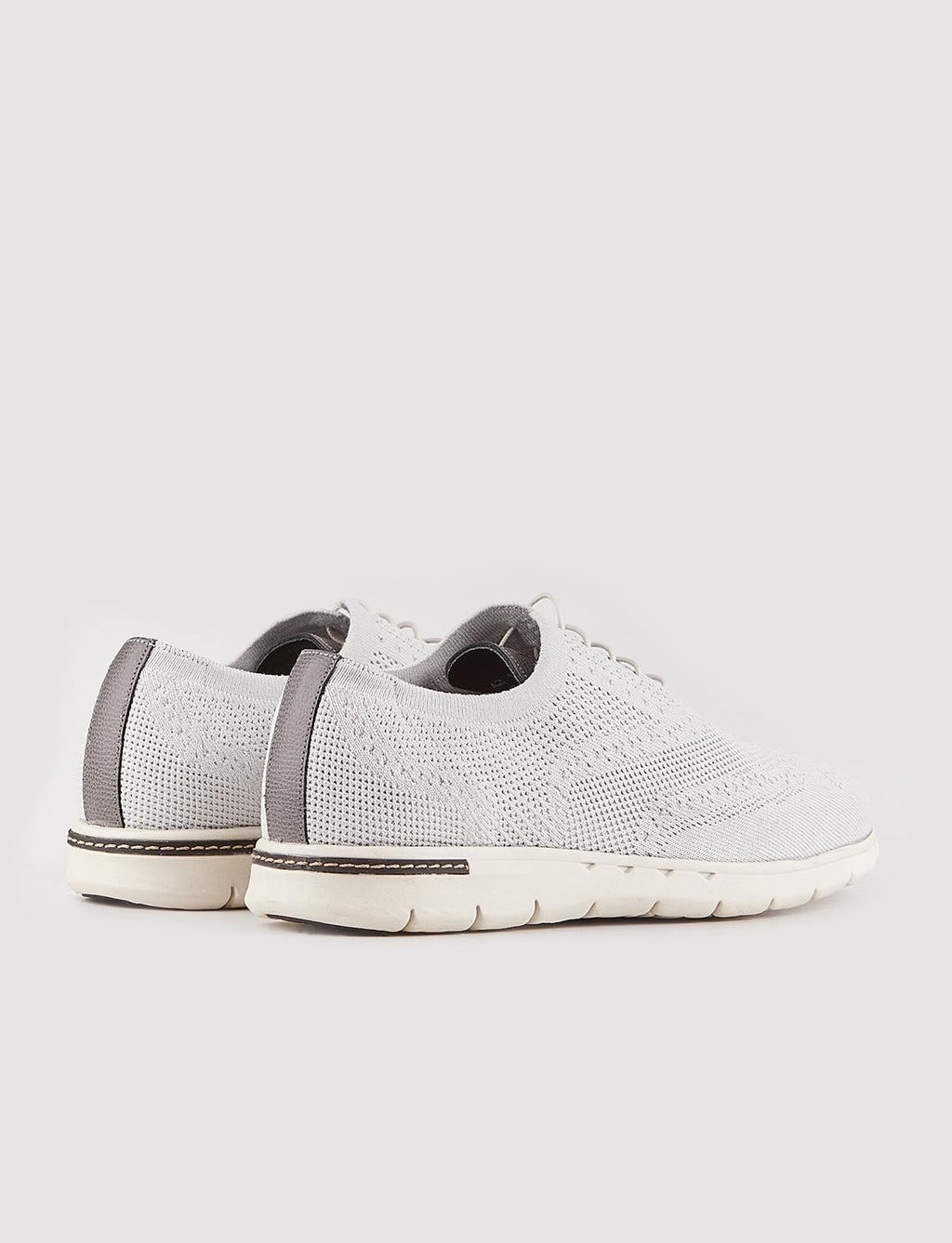 Men's Knitted Grey Lace-up Casual Shoes