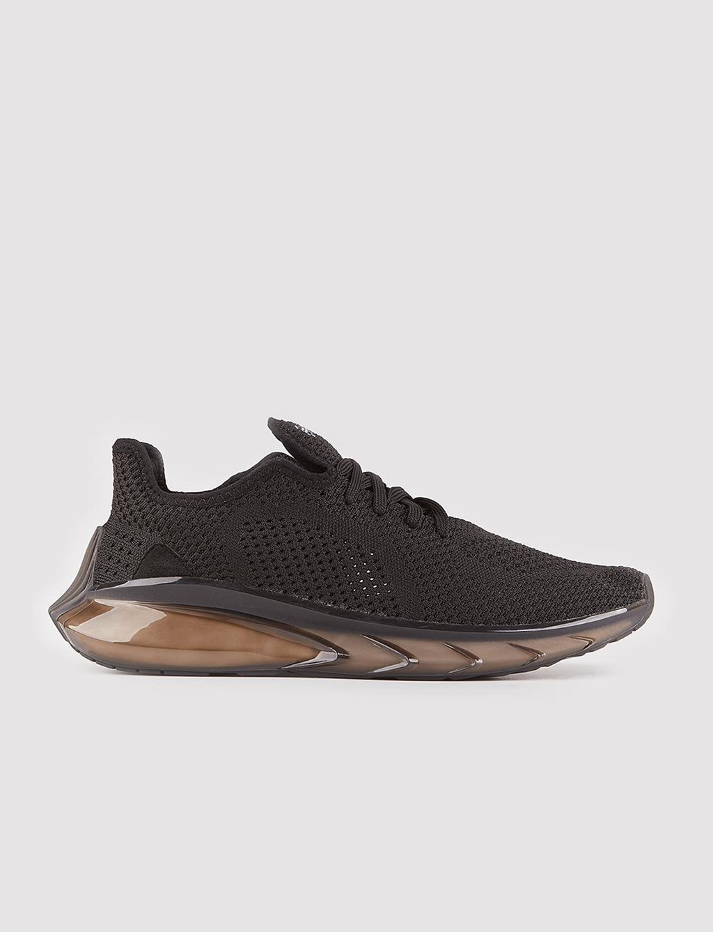 Men's Knitted Black Lace-up Athletic Shoes