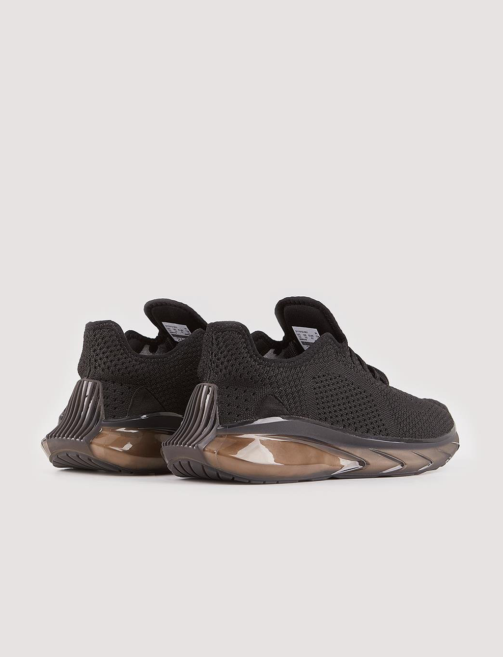 Men's Knitted Black Lace-up Athletic Shoes