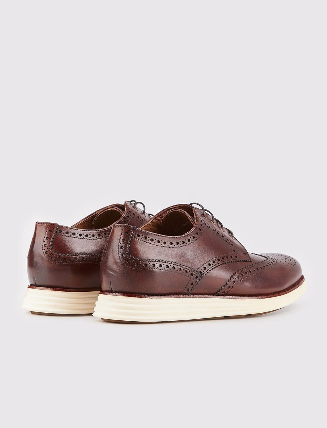 EVA Sole Genuine Leather Brown Lace-up Men's Casual Shoes