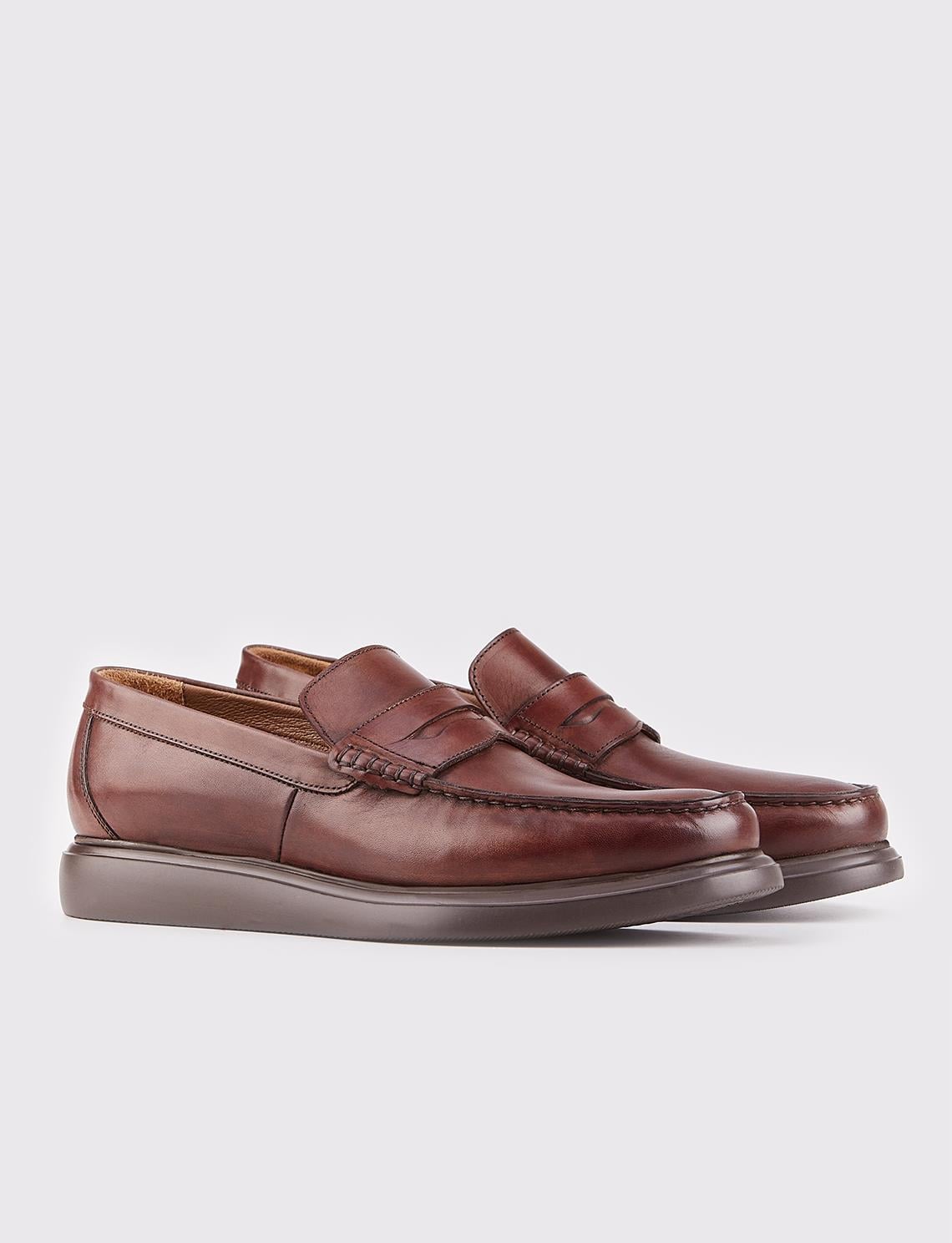 Genuine Leather Brown Men's Casual Shoes