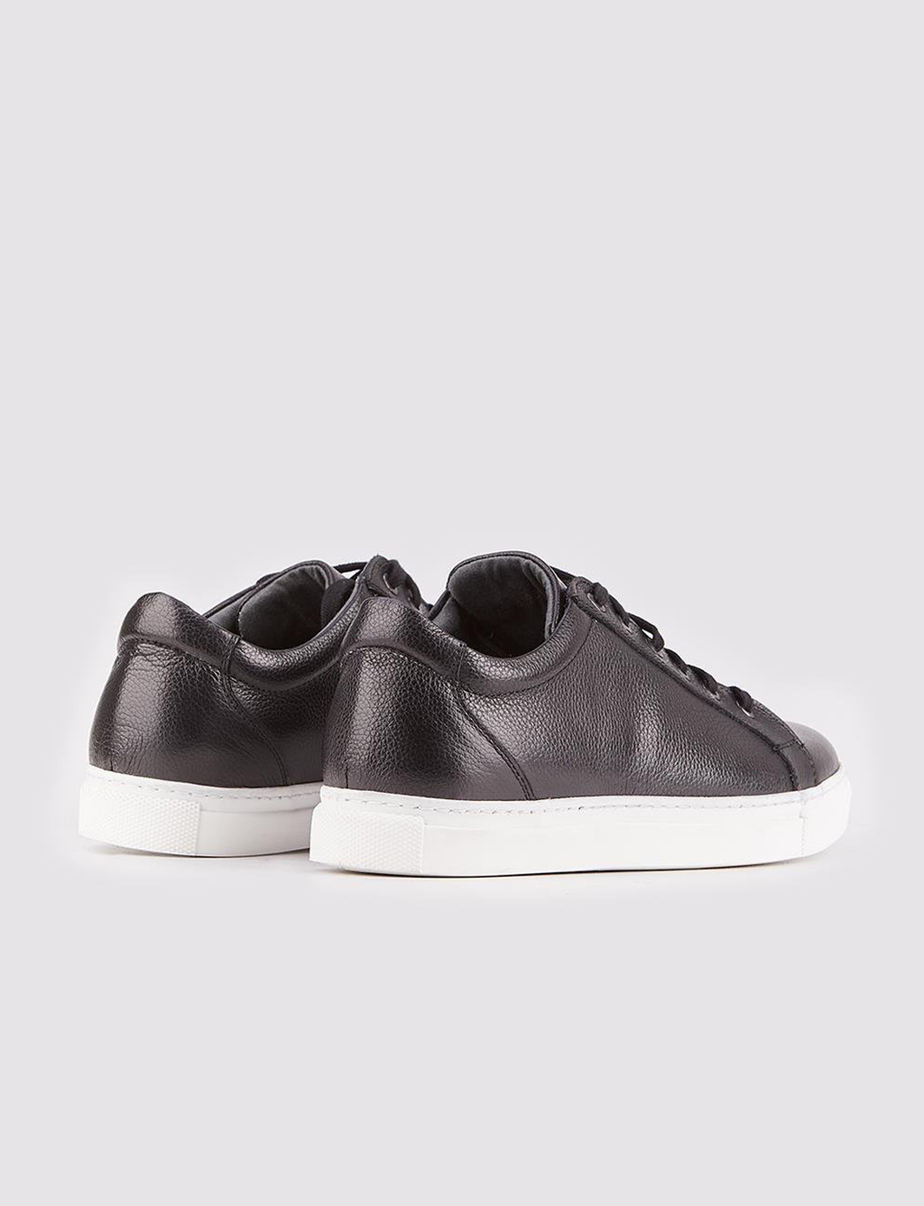 Genuine Leather Black Lace-up Men's Casual Shoes