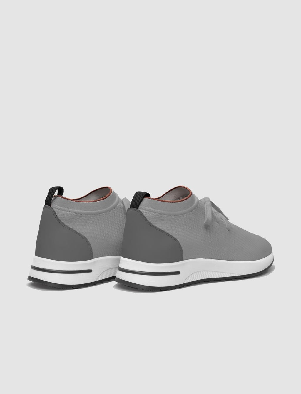 Grey Knitted Lace-up Men's Athletic Shoes