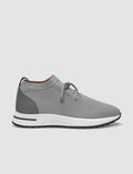 Grey Knitted Lace-up Men's Athletic Shoes