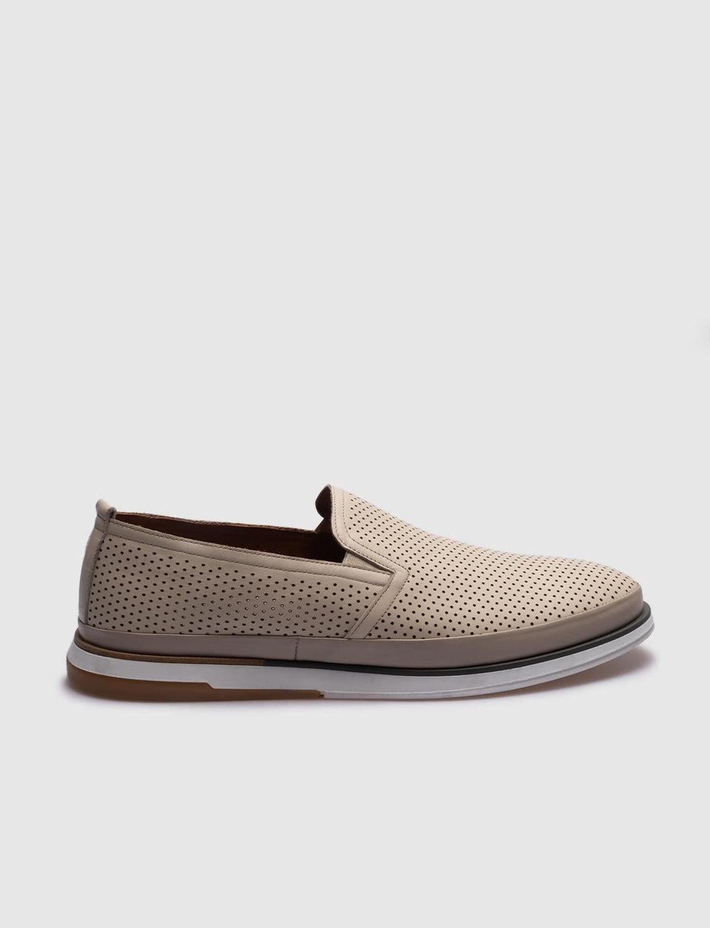 Genuine Leather Beige Men's Casual Shoes