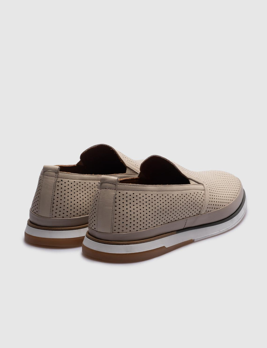 Genuine Leather Beige Men's Casual Shoes