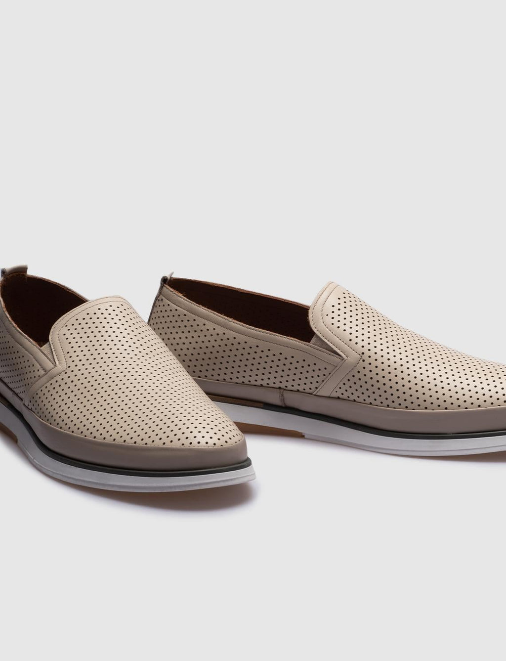 Genuine Leather Beige Men's Casual Shoes