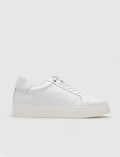 Genuine Leather White Lace-up Men's Casual Sports Shoes