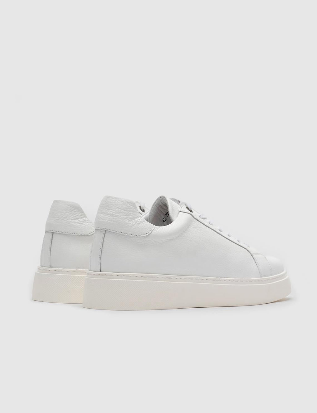 Genuine Leather White Lace-up Men's Casual Sports Shoes