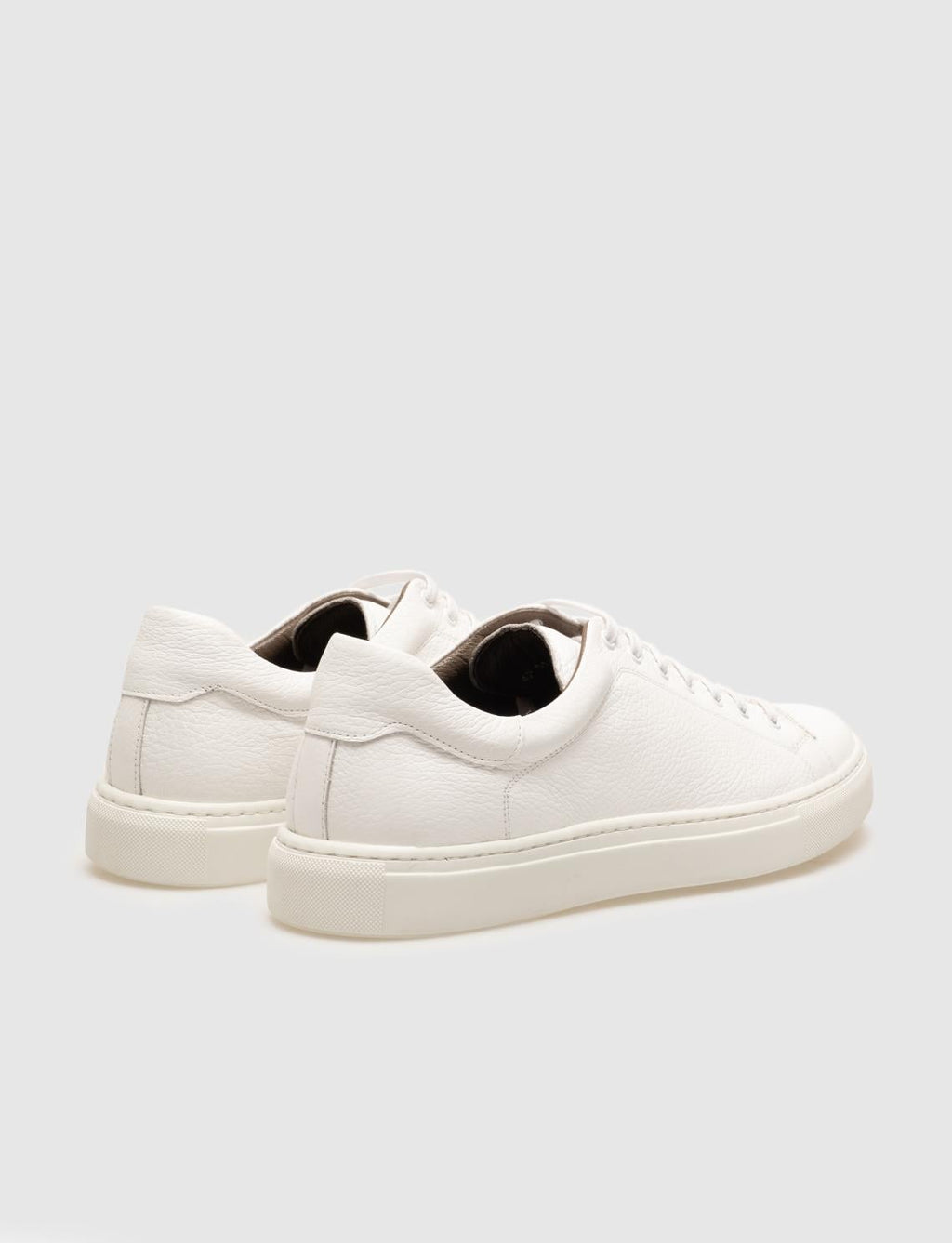 Genuine Leather White Lace-up Men's Athletic Shoes