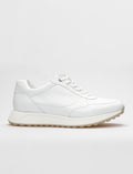 Genuine Leather White Lace-up Men's Athletic Shoes