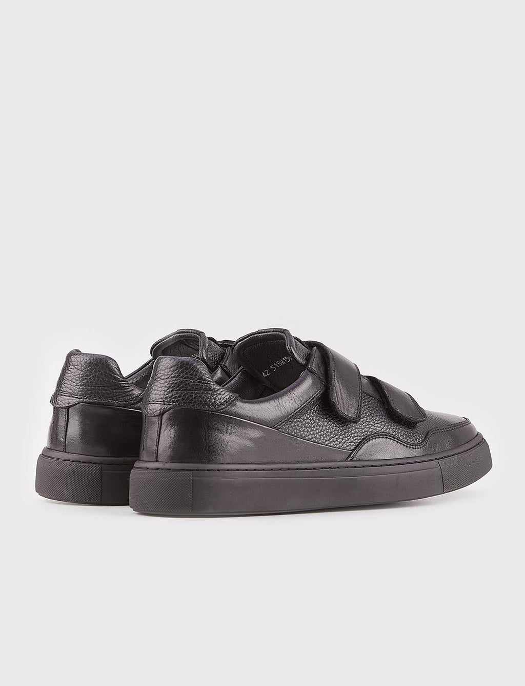 Genuine Leather Men's Black Sports Shoes