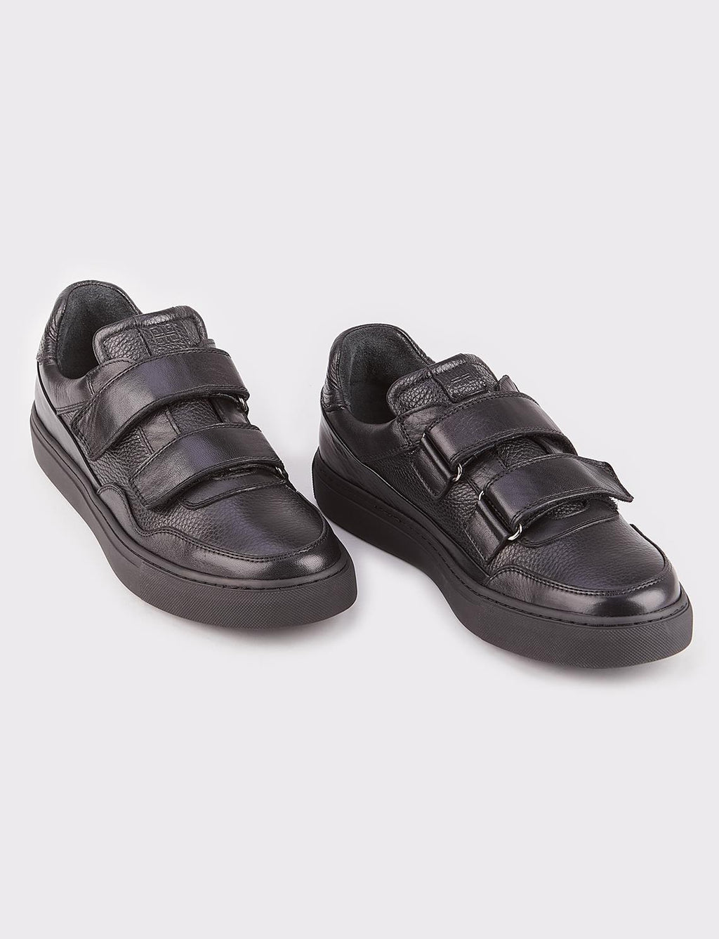 Genuine Leather Men's Black Sports Shoes
