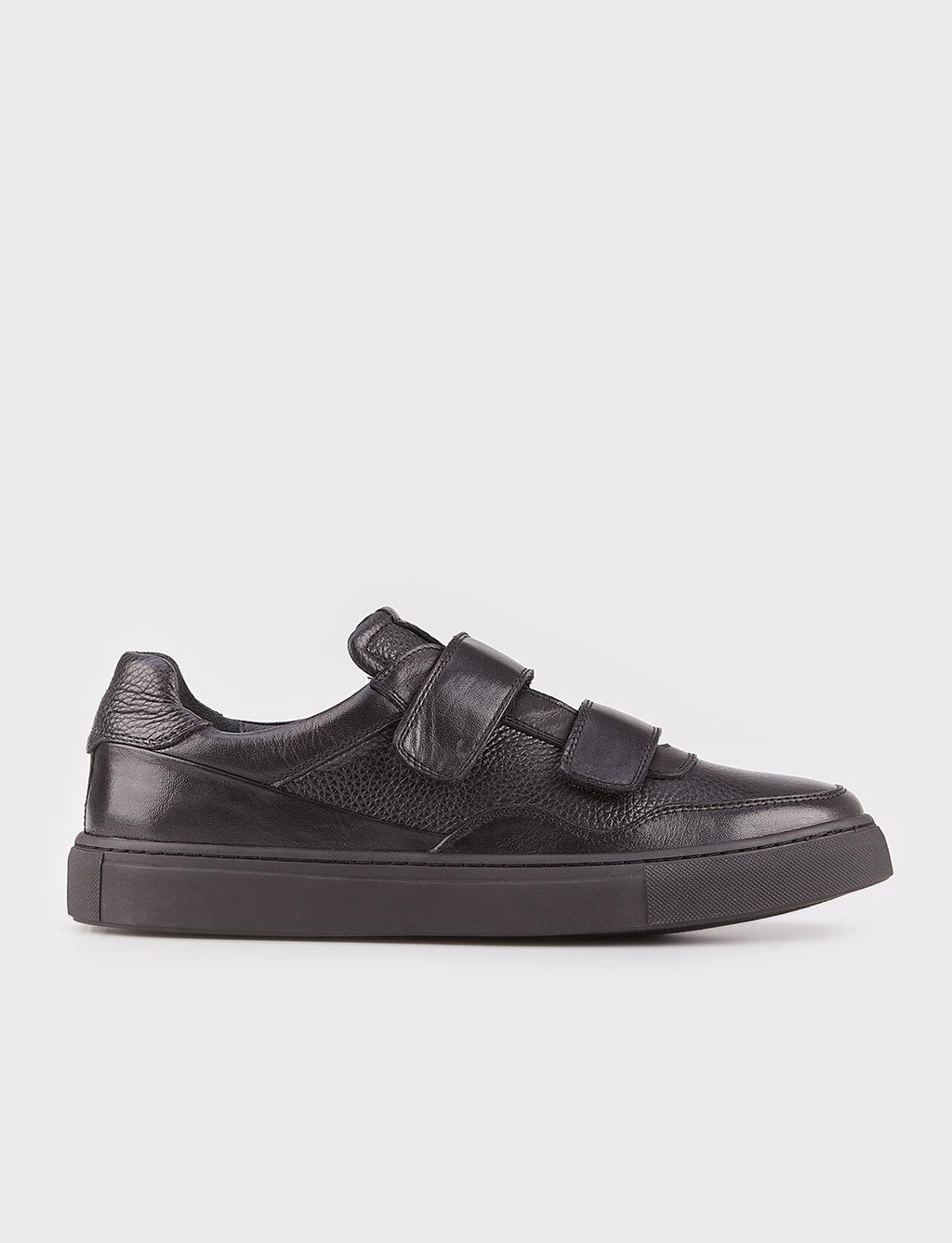 Genuine Leather Men's Black Sports Shoes