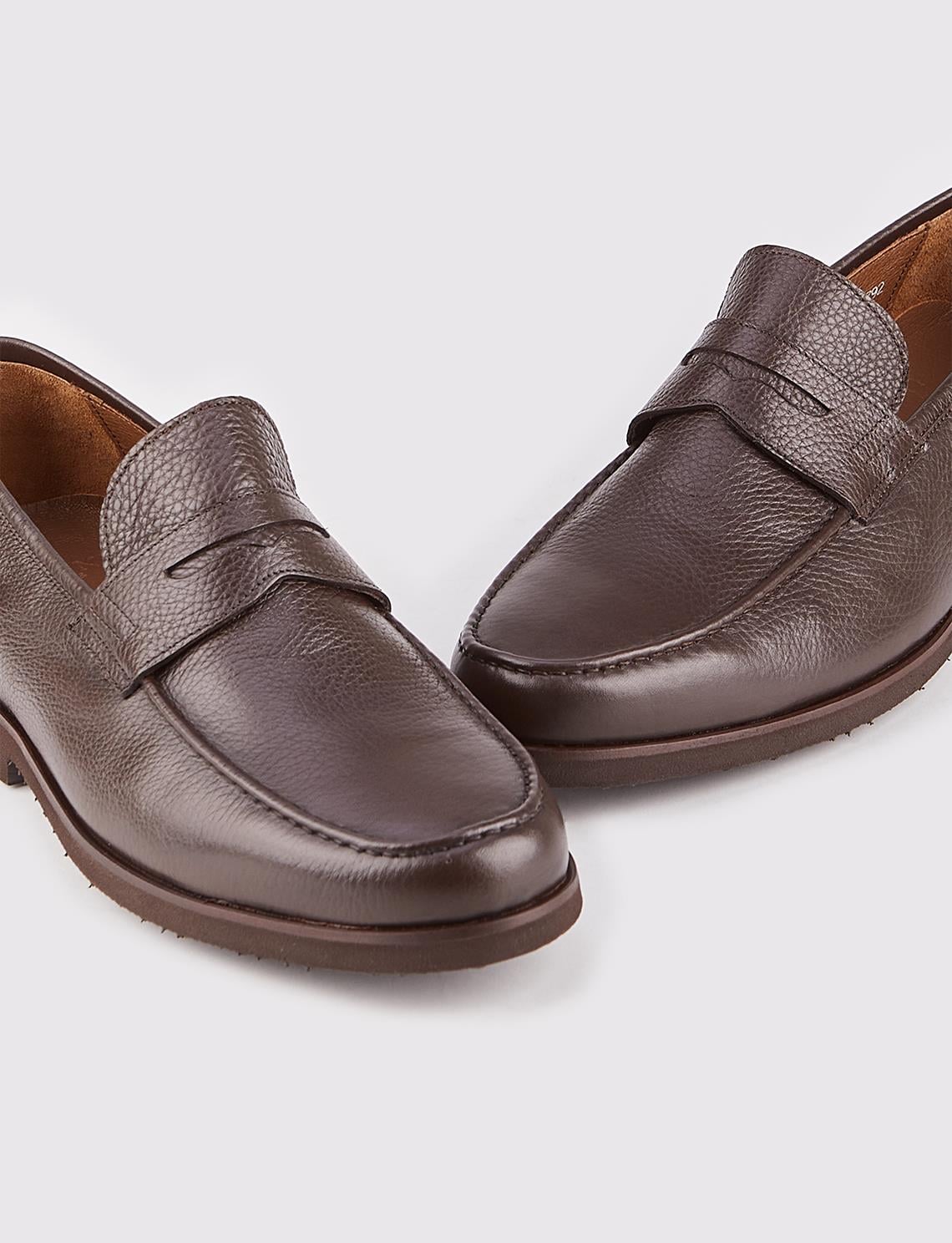 Genuine Leather EVA Sole Brown Men's Casual Shoes