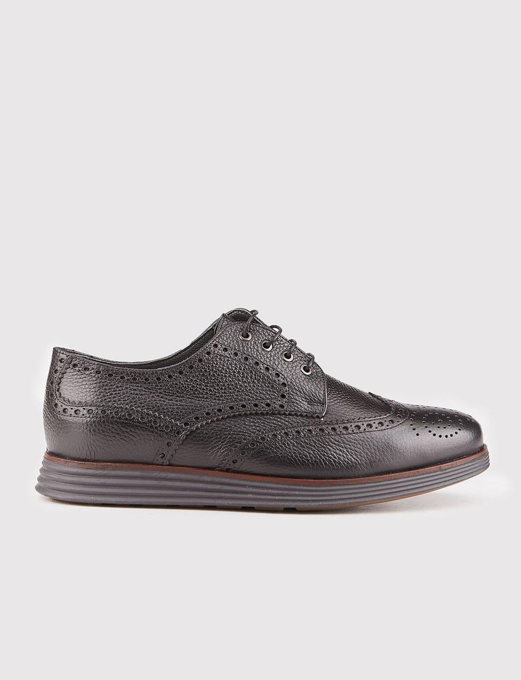 Genuine Leather EVA Sole Black Lace-up Men's Casual Shoes