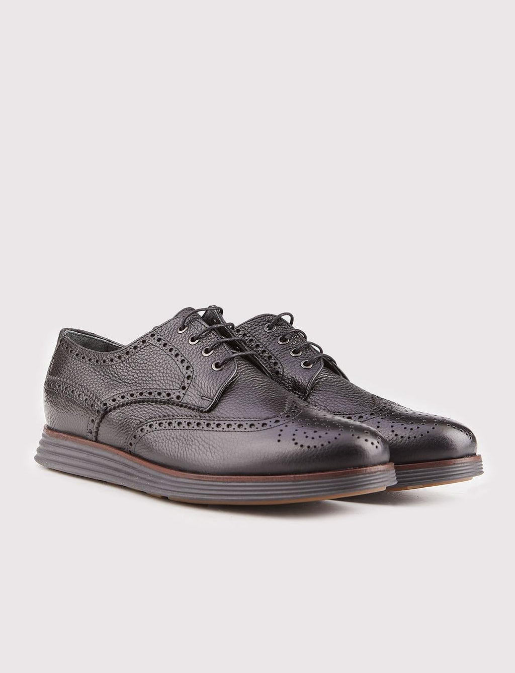 Genuine Leather EVA Sole Black Lace-up Men's Casual Shoes