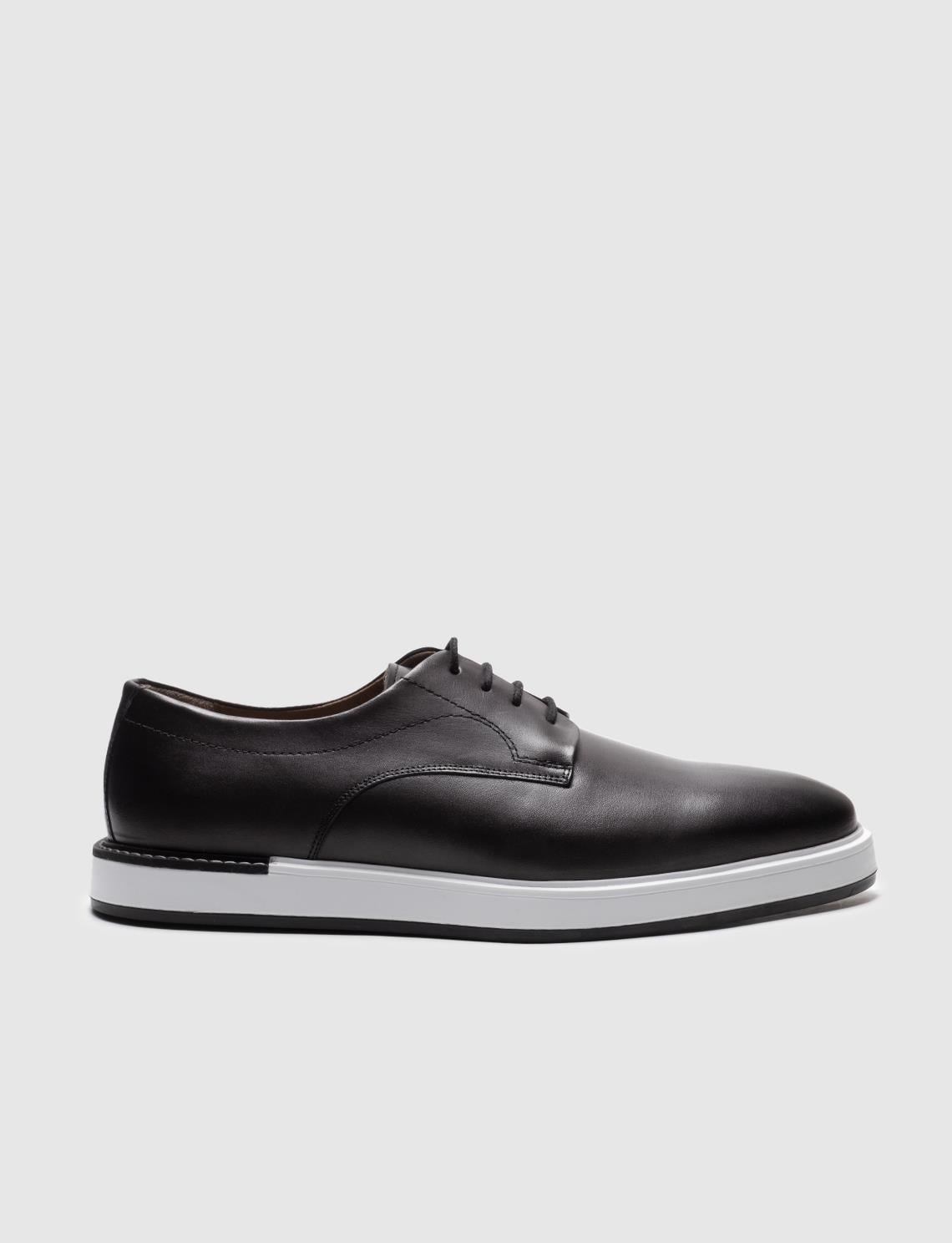 Genuine Leather Grey Lace-up Men's Casual Shoes