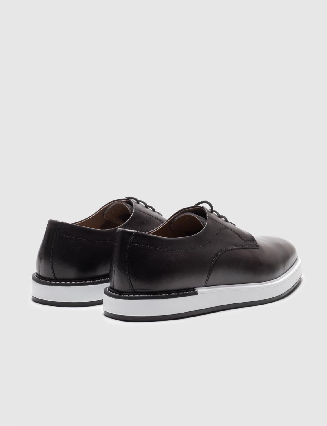 Genuine Leather Grey Lace-up Men's Casual Shoes