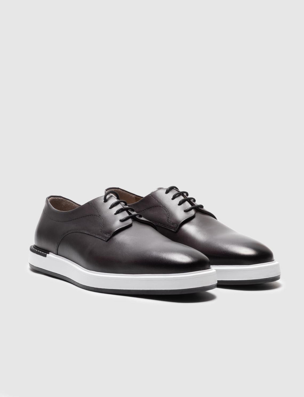 Genuine Leather Grey Lace-up Men's Casual Shoes