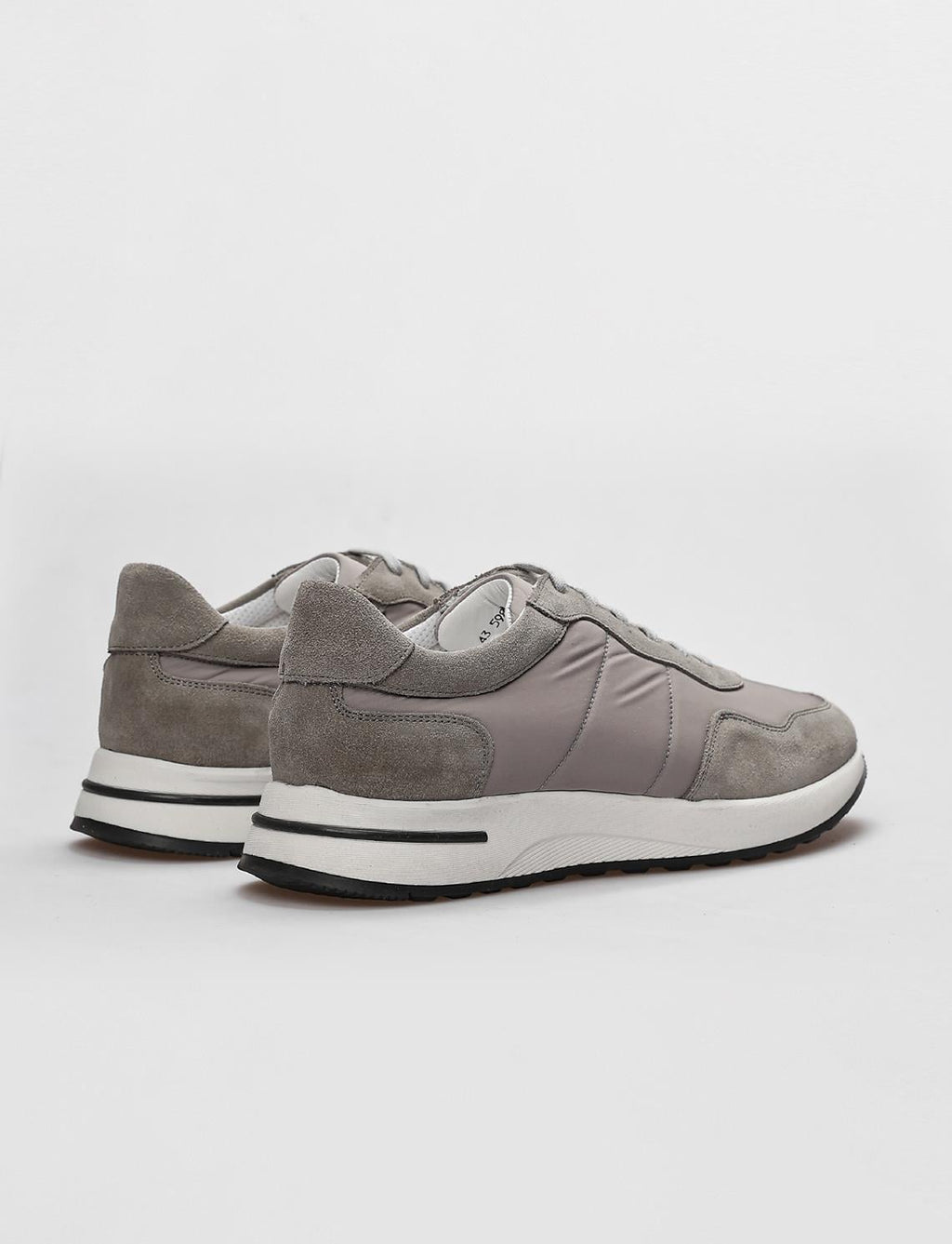 Genuine Leather Grey Lace-up Men's Athletic Shoes