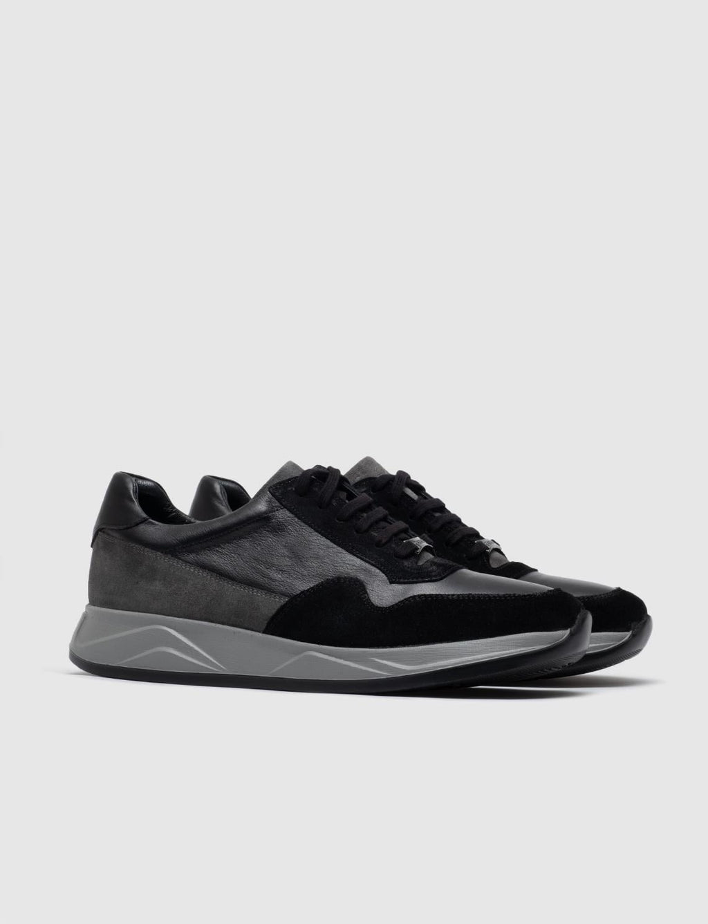 Genuine Leather Grey Suede Lace-up Men's Athletic Shoes