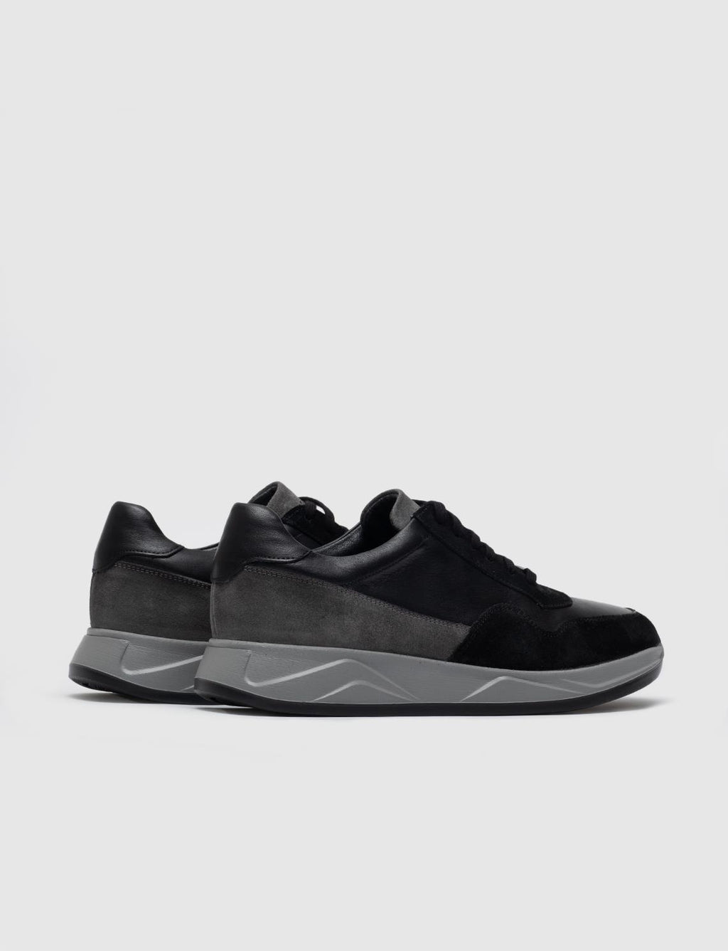 Genuine Leather Grey Suede Lace-up Men's Athletic Shoes