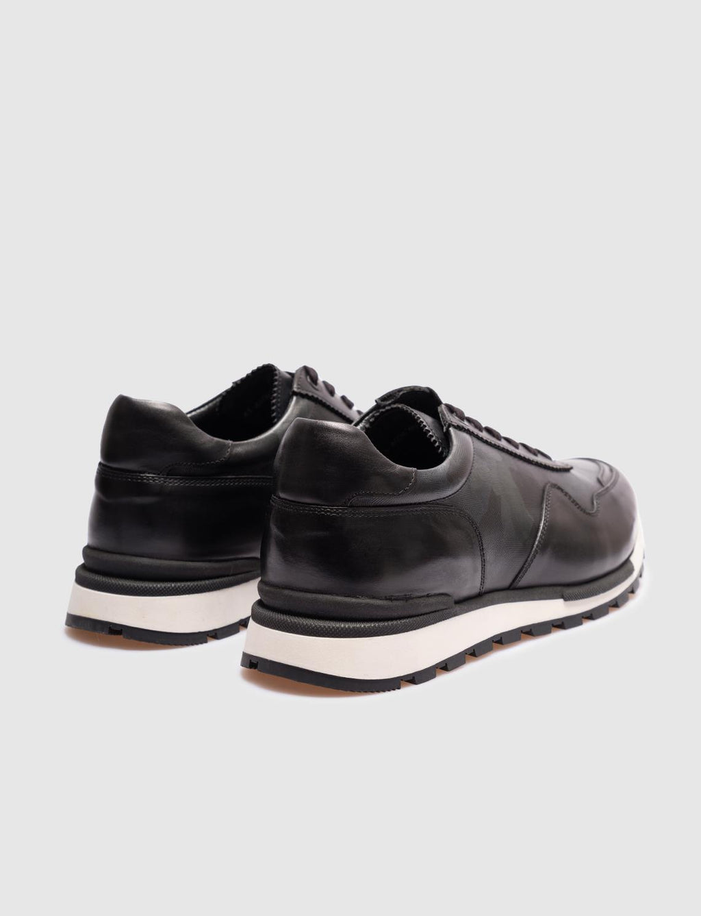Genuine Leather Khaki Lace-up Men's Athletic Shoes