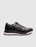 Genuine Leather Khaki Lace-up Men's Athletic Shoes