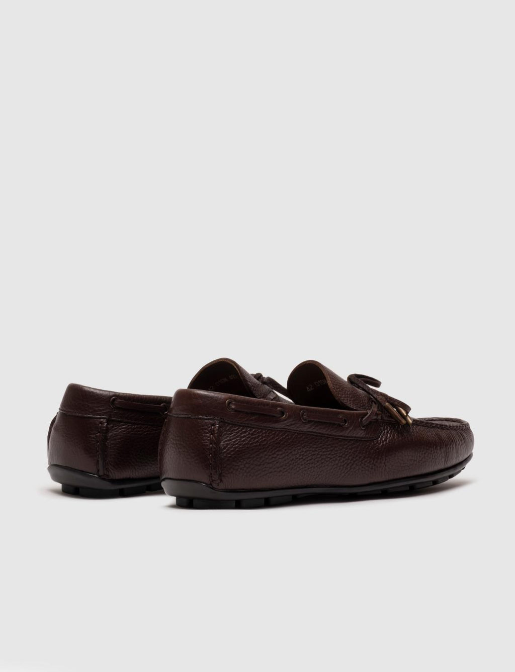 Genuine Leather Brown Men's Loafer Shoes with Lace-up Detail